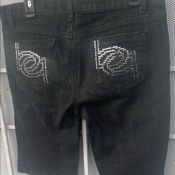 2b Bebe size 31 women’s shorts 12” inseam black denim low rise made in USA - Picture 5 of 8
